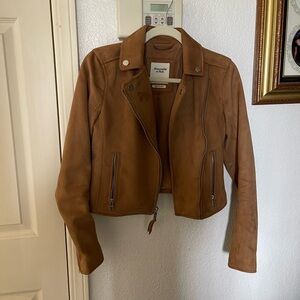 Abercrombie and fitch brown vegan leather xs jacket